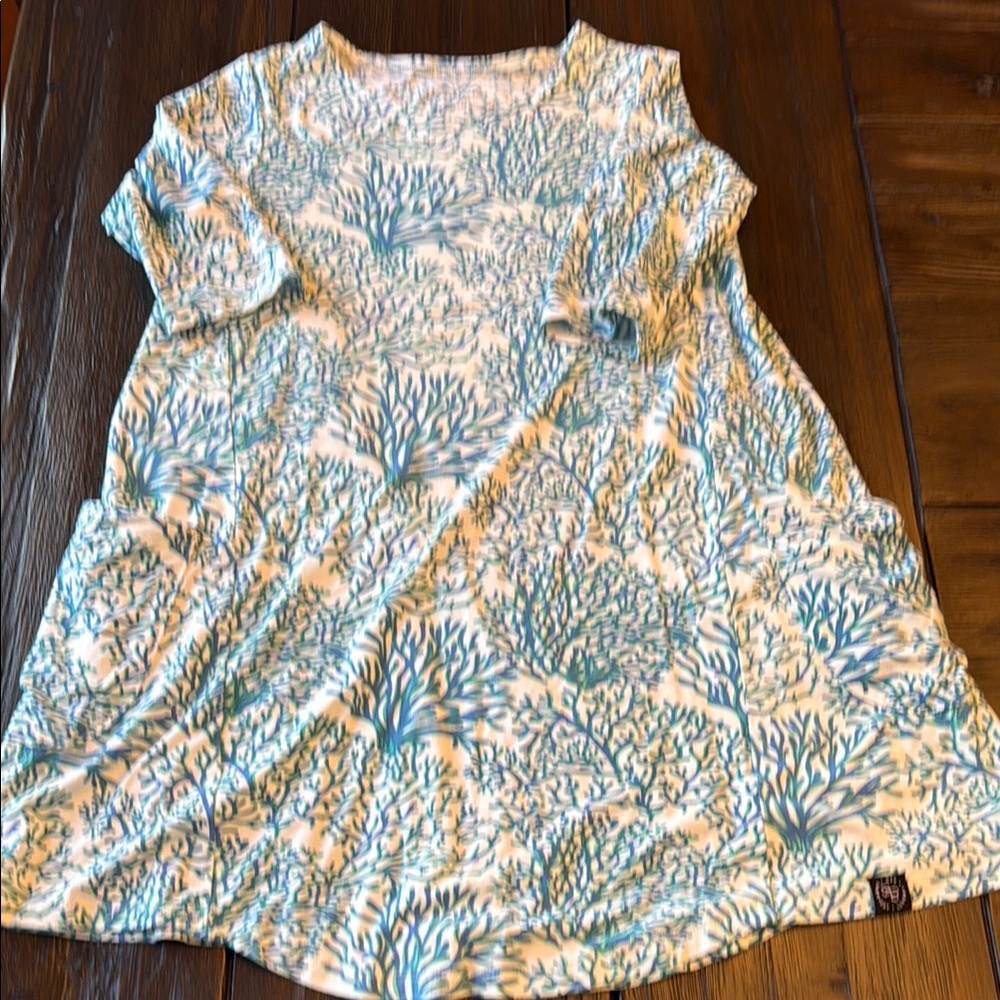 Kids Casual Dress in Blue and White